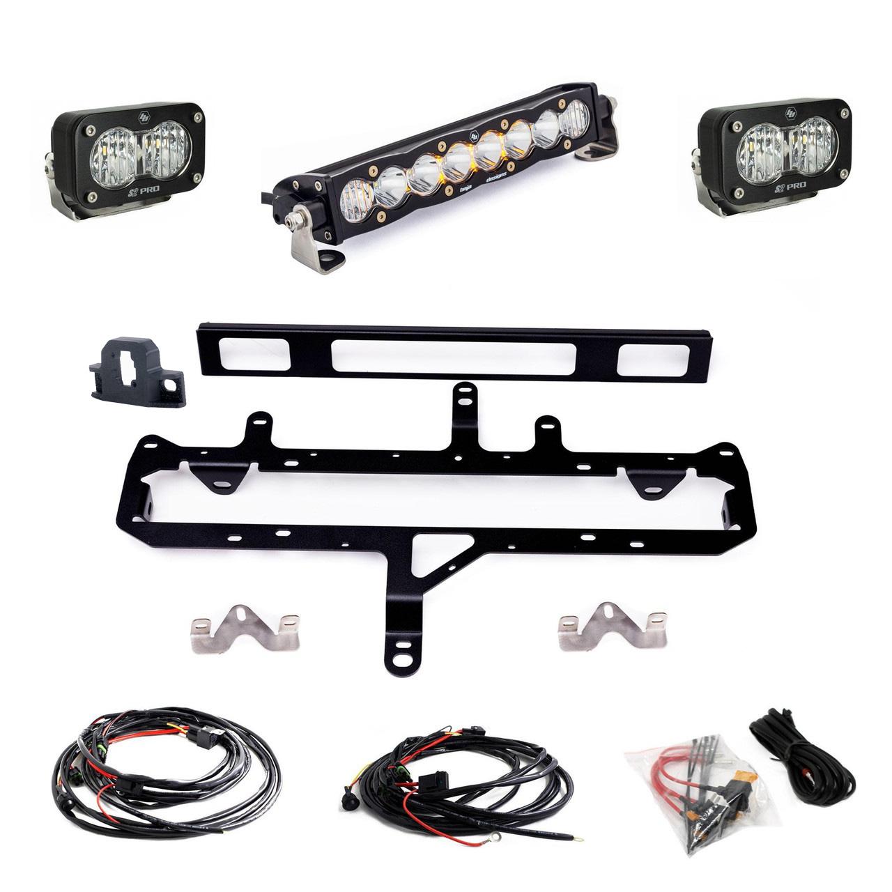 Baja Designs Toyota S8 10" Light Bar / S2 Pro TRD Pro Grille Conversion Light Kit - 2024-On Toyota Tacoma