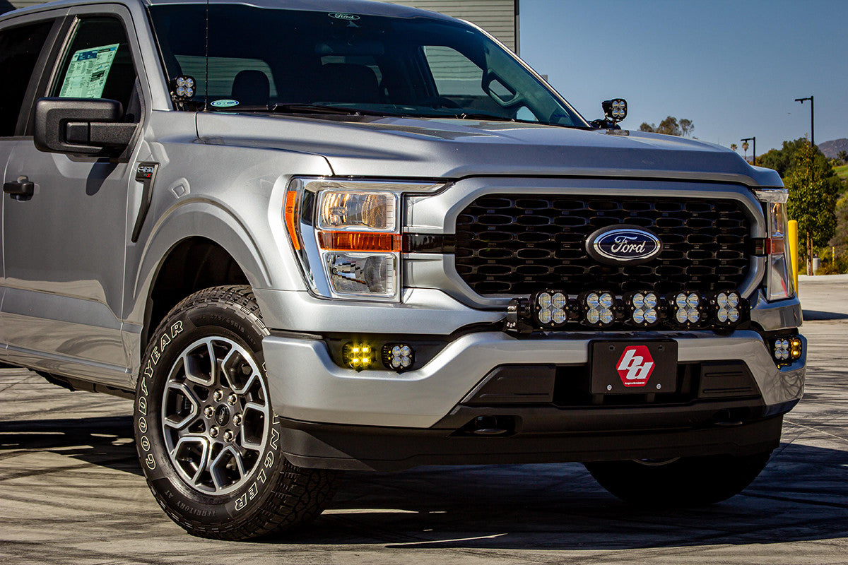 Baja Designs Ford Squadron SAE/Sport Fog Pocket Light Kit - Ford 2021-23 F-150; NOTE: w/o Daytime Running Lights (DRL)