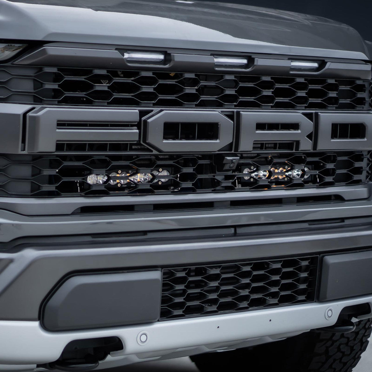 Baja Designs Ford S8 10 Inch Dual Behind Grille Light Bar Kit - Ford 2021-2025 F-150 Raptor, 2024-2025 F-150 Raptor 37/R