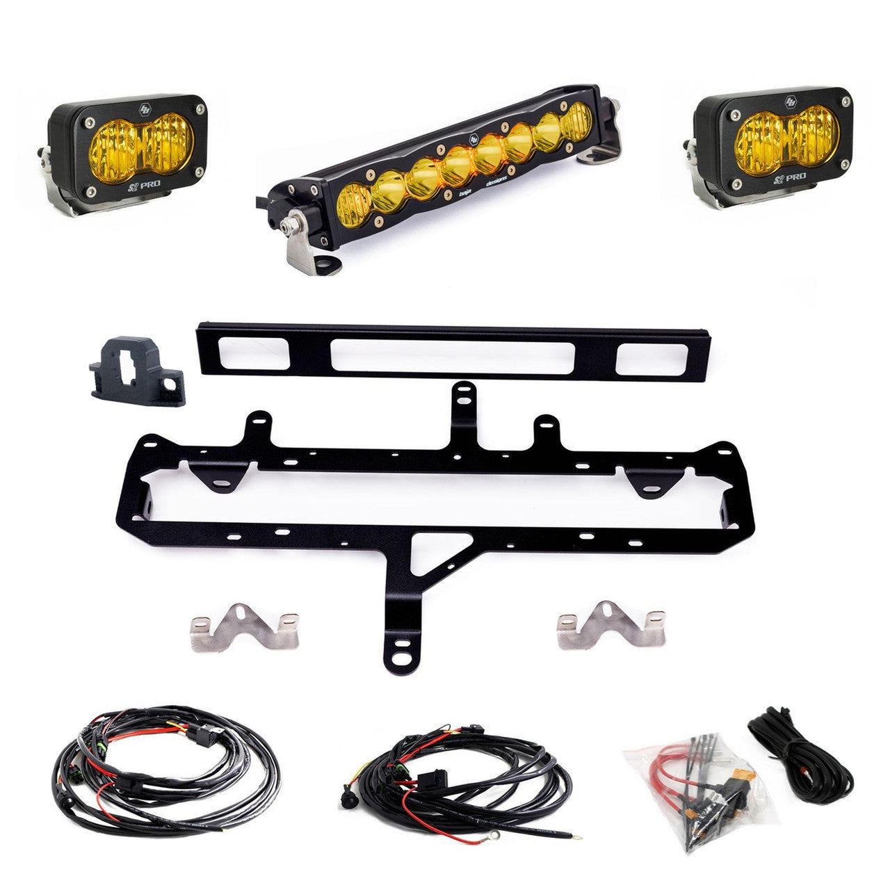 Baja Designs Toyota S8 10" Light Bar / S2 Pro TRD Pro Grille Conversion Light Kit - 2024-On Toyota Tacoma